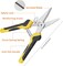 2PCS Scissors All Purpose, Tin Snips for Cutting Metal Sheet, Heavy Duty Industrial Shears, Stainless Steel Serrated Blade, Easy Cutting Wires, Cardboard, Leather, Iron Mesh